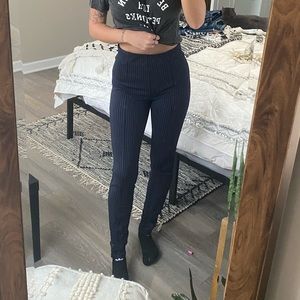 High Rise Striped Dress Pants